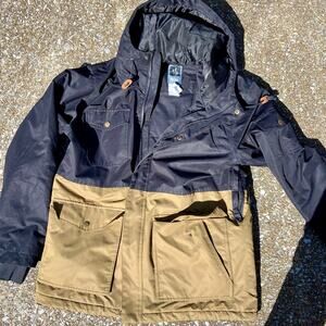 Pulse Snow Ski Snowboard Size XL Hooded Coat Jacket Colorblock Olive Green